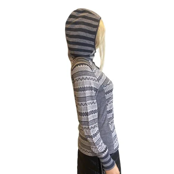 Kari Traa Merino Wool Half-Zip Nordic Base Layer Hoodie Top Medium Gray - Picture 7 of 11